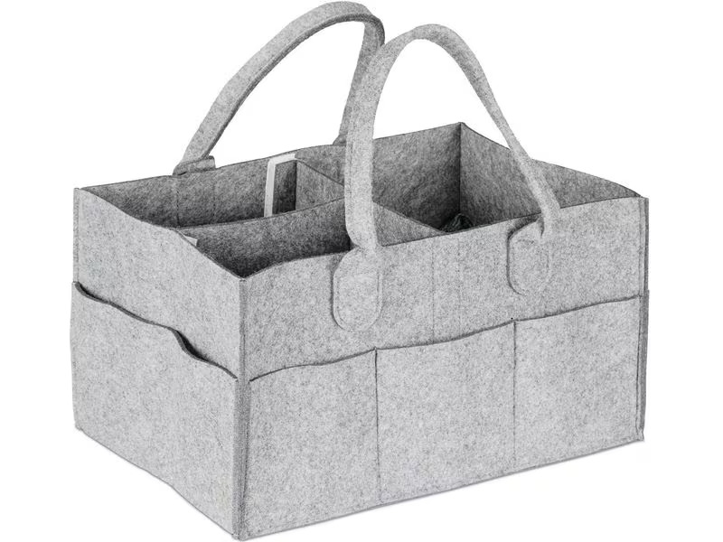 relaxdays Organizer Windel Caddy Filz Grau