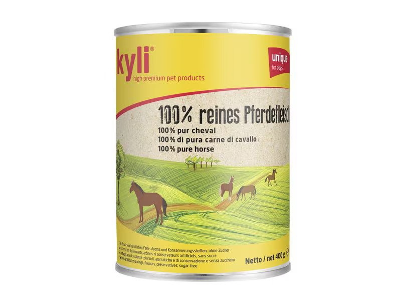 kyli Nassfutter 100% Pferdefleisch, 6 x 400 g