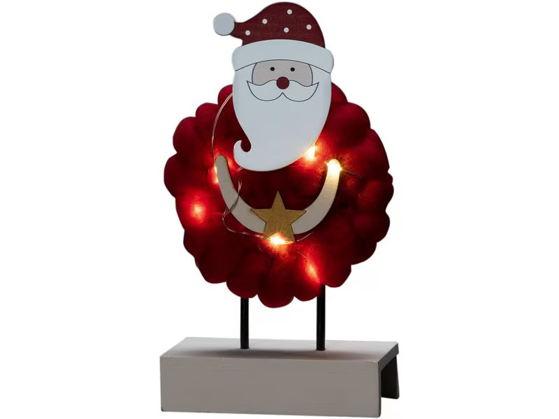 Konstsmide LED-Figur Santa, Holz &amp; Baumwolle, 6 LED