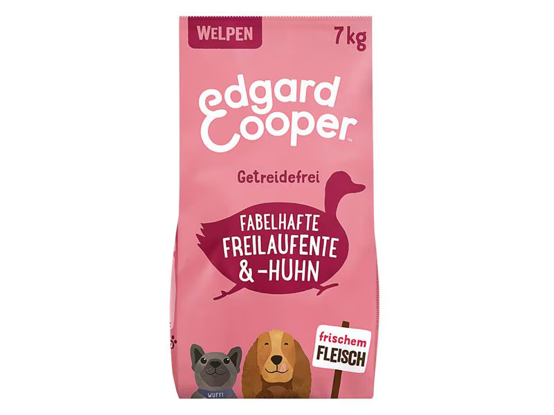 Edgard &amp; Cooper Trockenfutter Junior Ente + Huhn, 7 kg