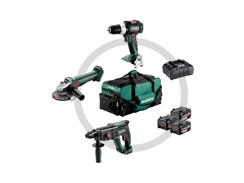 Metabo Combo Set 3.1, SB 18 LT BL + W 18 L 9-125 + KH 18 LTX 24
