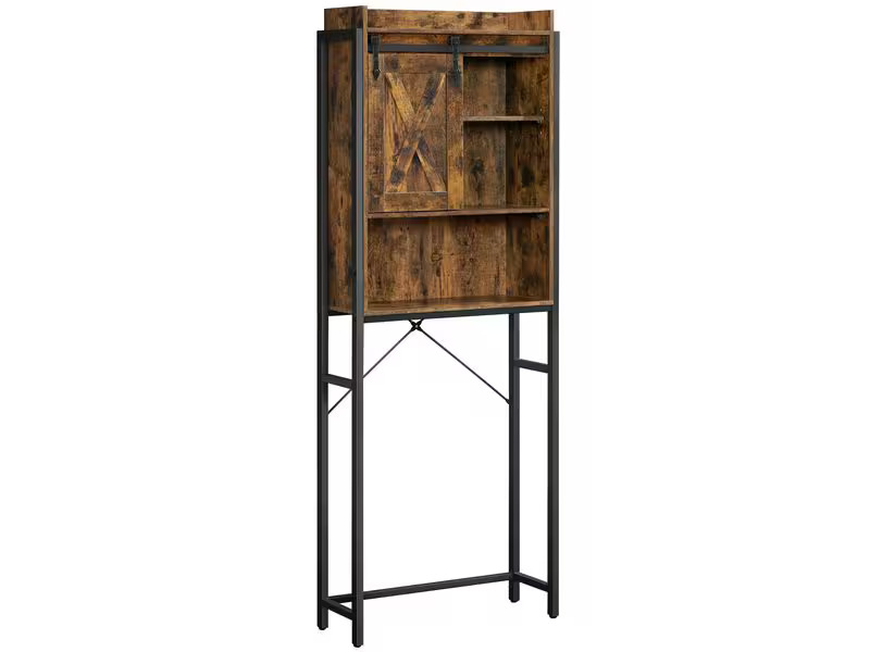 VASAGLE mit Schrank 64 x 24 x 171 cm, Braun/Schwarz
