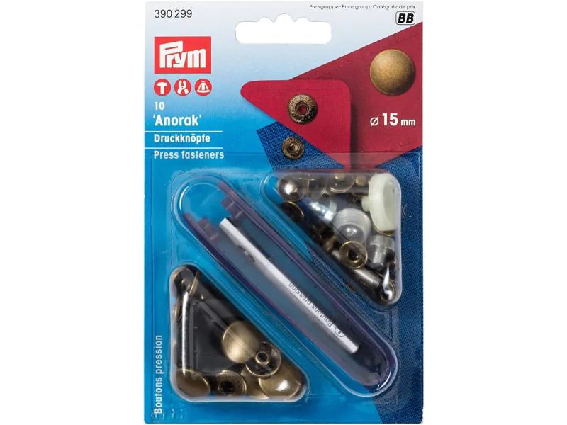 Prym Druckknöpfe Anorak 15 mm, 10 Stück