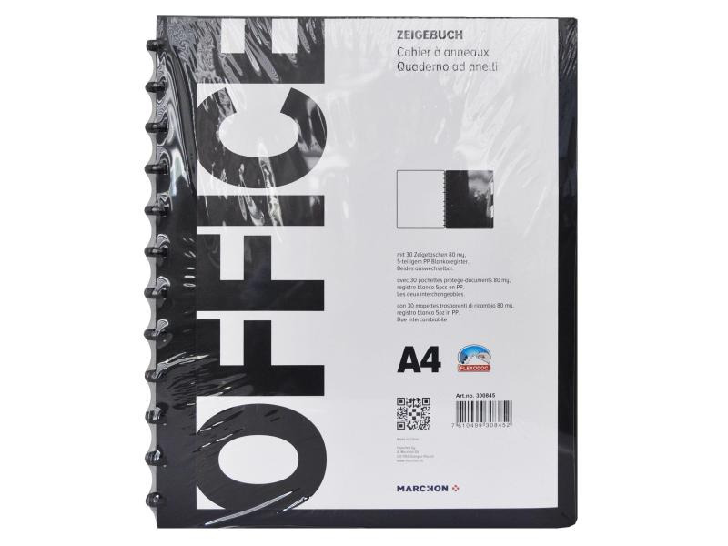 Office Sichtbuch A4 30 Taschen, Schwarz