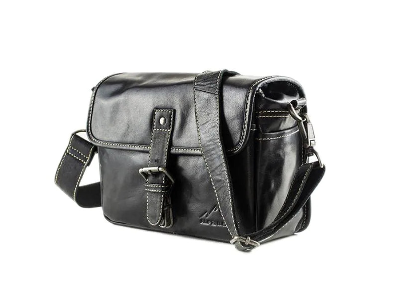 Alpenleder Kamera-Tasche Presse Schwarz