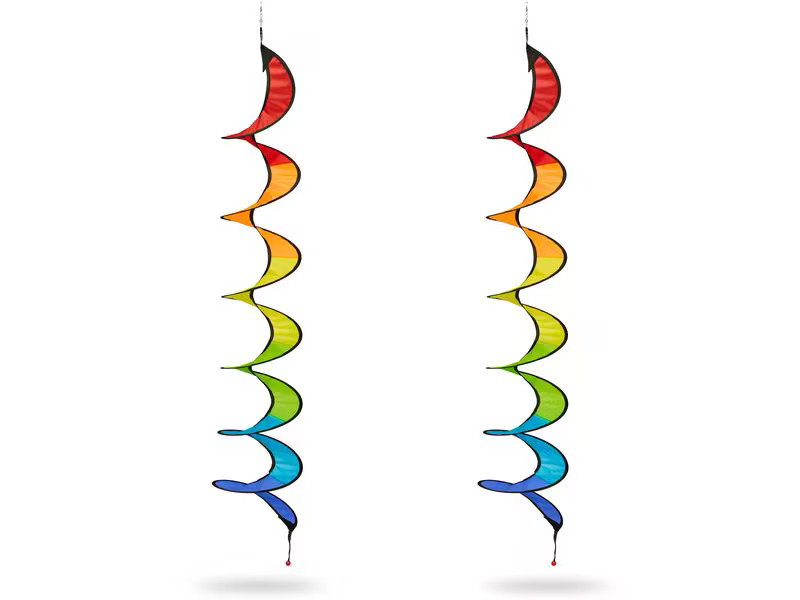relaxdays Windrad Regenbogen 2er Set 130 cm