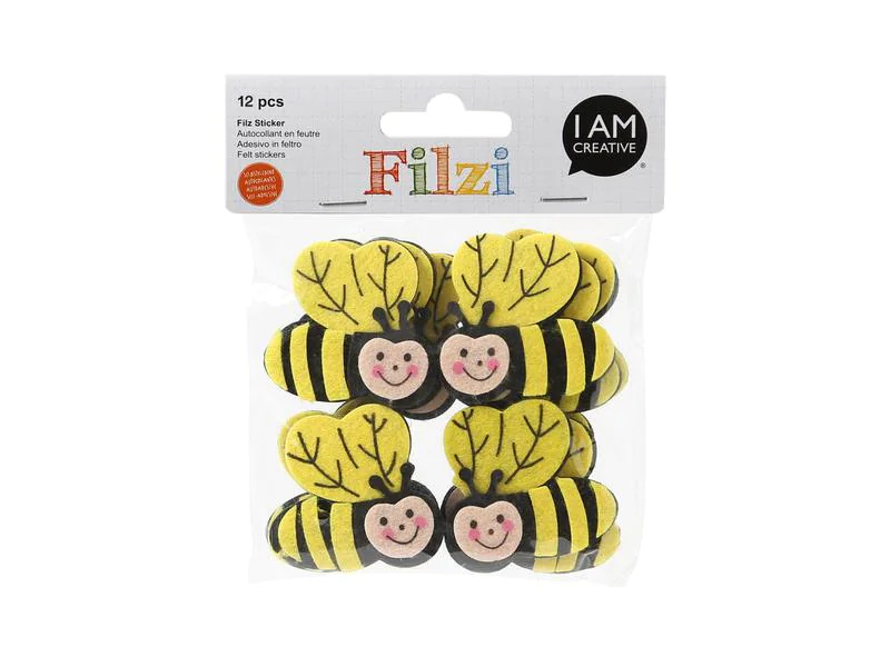 I AM CREATIVE Motivsticker FILZI Biene 12 Stück