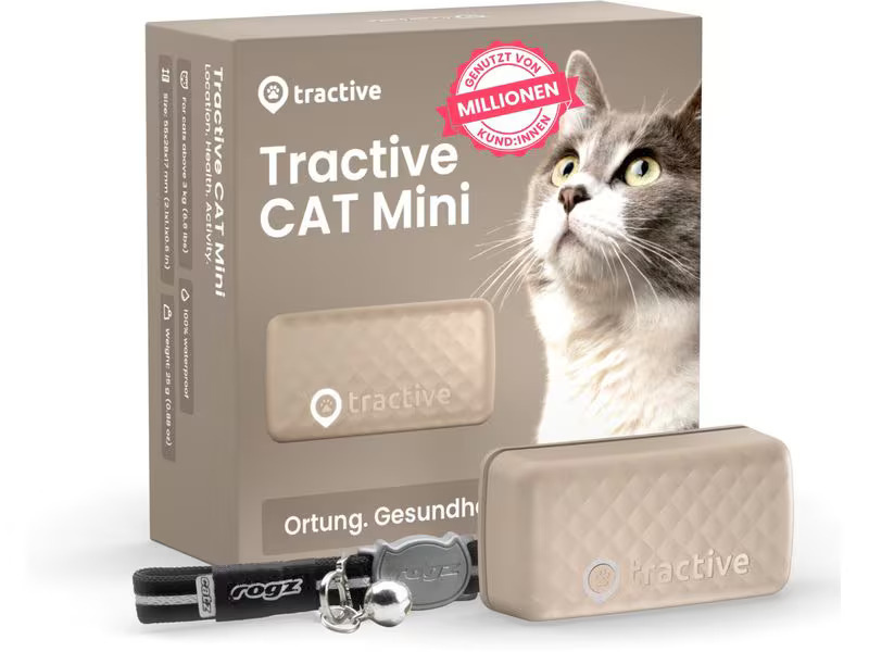 tractive GPS-Tracker CAT Mini LTE, Braun