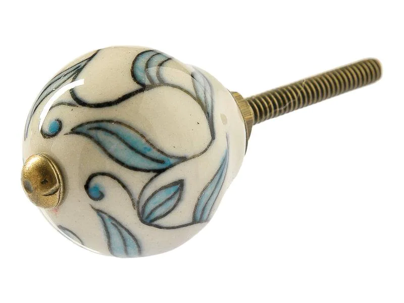 Tranquillo Möbelgriff handgemacht, Ø 3 cm, Weiss/Gold