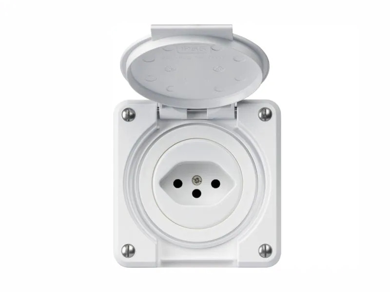 Hager NUP-Steckdosen robusto 1xT13 mit Klappdeckel