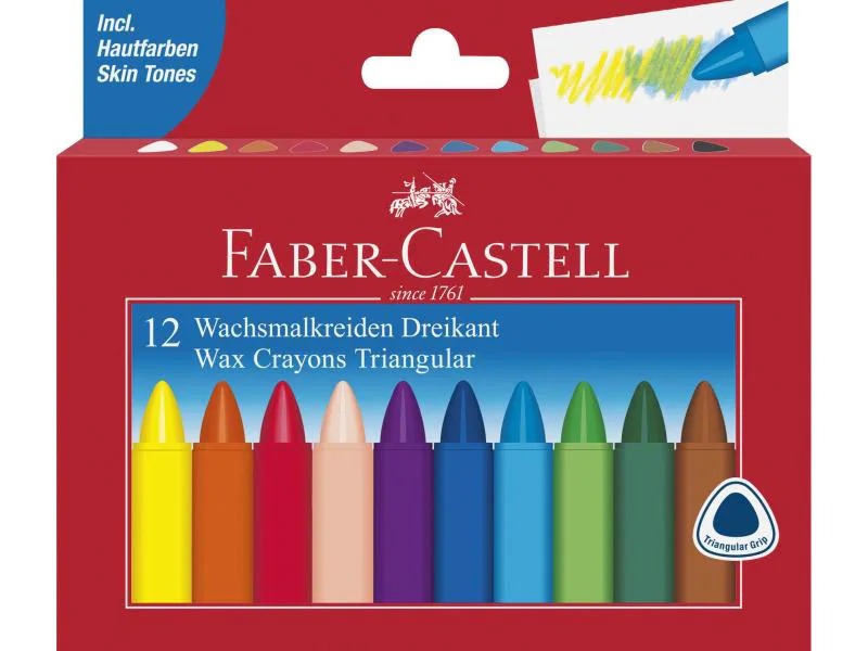 Faber-Castell Wachsmalstifte Mehrfarbig, 12 Stück
