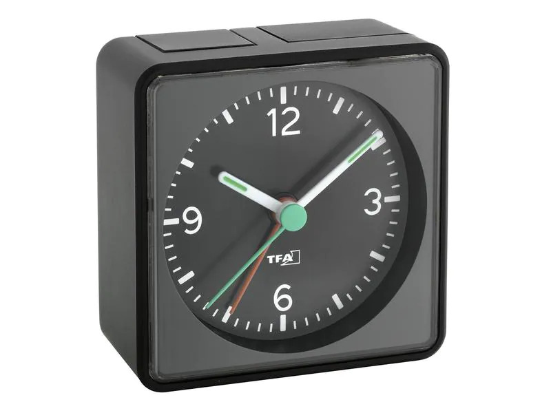 TFA Dostmann Klassischer Wecker Push Schwarz
