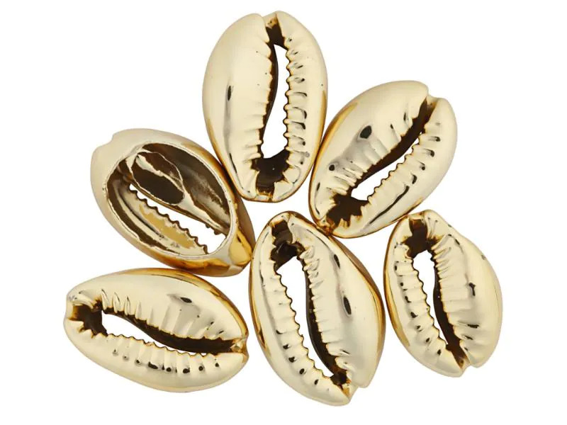 Creativ Company Perlen Muscheln, 20 mm, gold, 6 Stk.