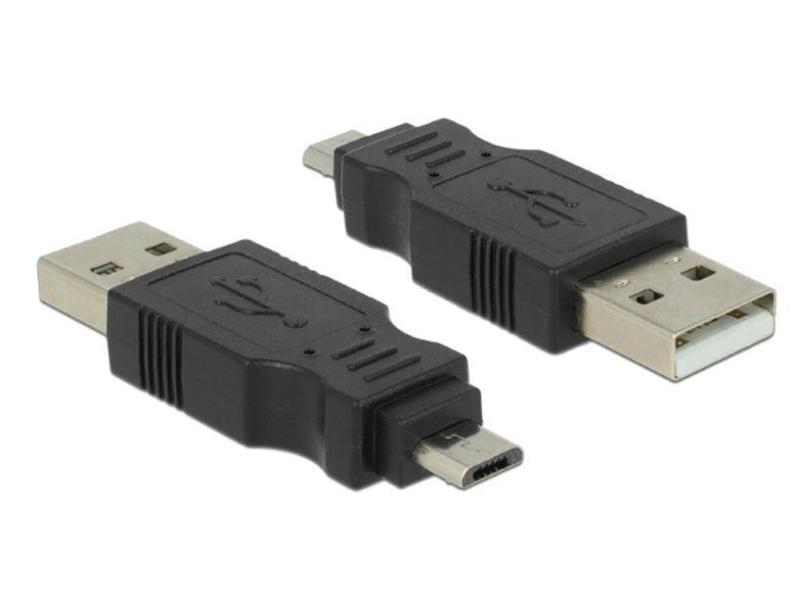 Delock USB 2.0 Adapter USB-A Stecker - USB-MicroB Stecker
