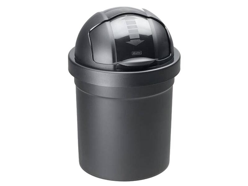 Rotho Swingeimer Roll Bob 10 l, Grau/Silber