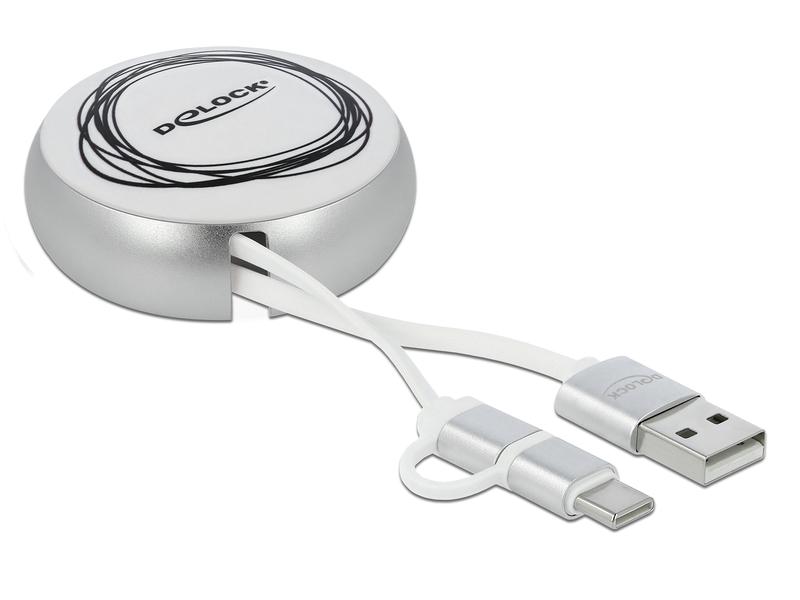 Delock USB 2.0-Kabel USB A - Micro-USB B/USB C 0.92 m