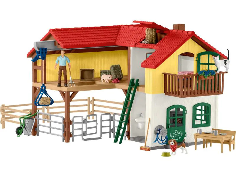 Schleich Spielfigurenset Farm World Bauernhaus mit Stall und Tieren