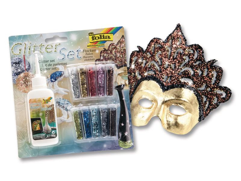 Folia Glitzerset Flocken, 10 Farben