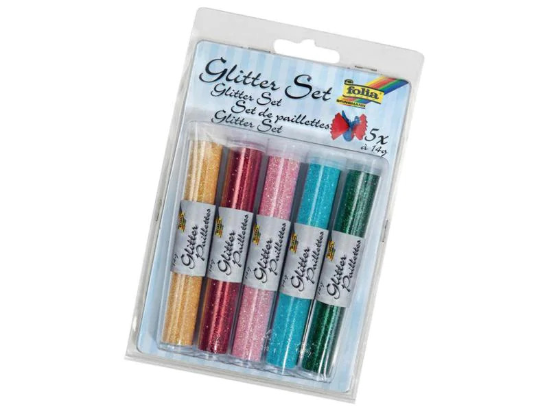 Folia Glitzerset mit 5 Tuben