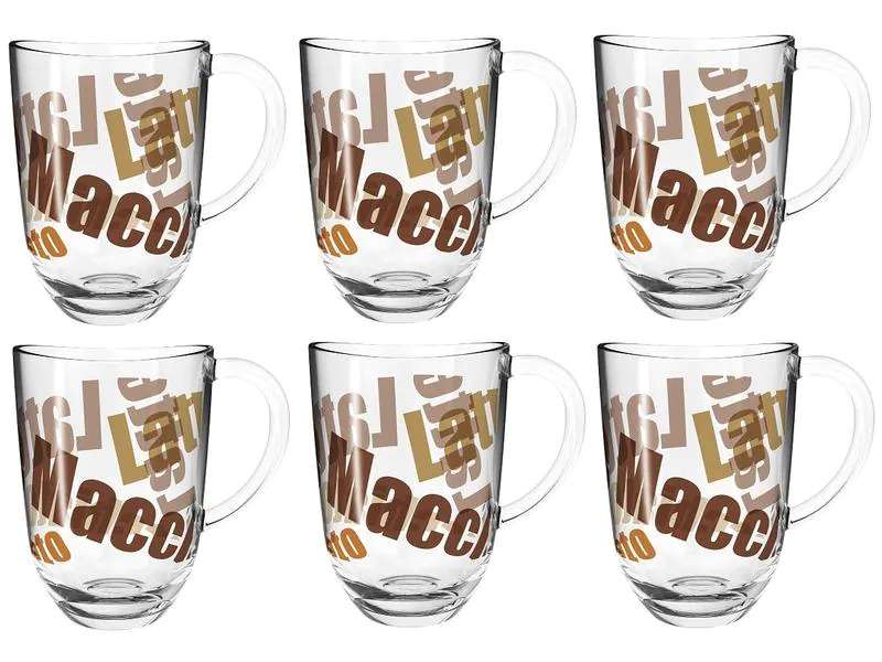 Leonardo Latte Macchiato Tasse Napoli mit Text 380 ml,  Transparent