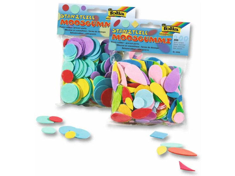 Folia Moosgummi-Stanzteile Ovale Formen, 200 Stück