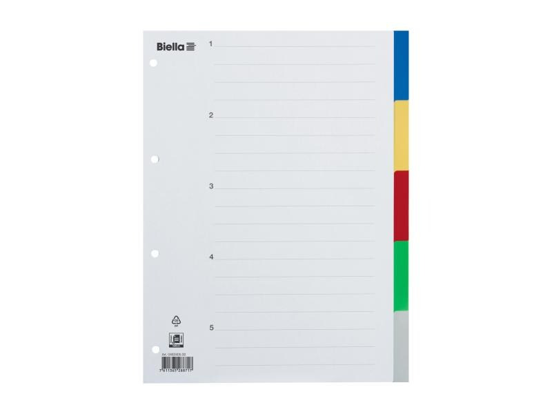 Biella Register A4 PP 5 Taben mit Indexblatt