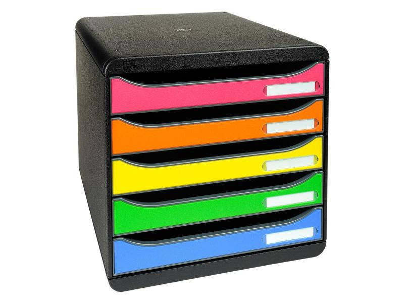Biella Schubladenbox BIG-BOX PLUS A4+ Schwarz glänzend/Mehrfarbig