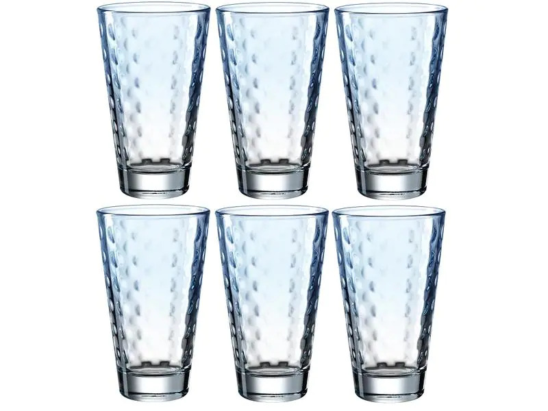 Leonardo Trinkglas Optic Pastell 300 ml, 6 Stück, Blau