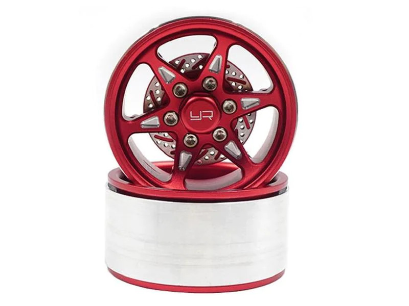 Yeah Racing Felgen BXN 1.9 6 Speichen Beadlock Rot, 2 Stück