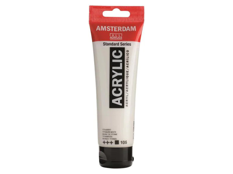 Amsterdam Acrylfarbe Standard 105 Titanweiss deckend, 120 ml