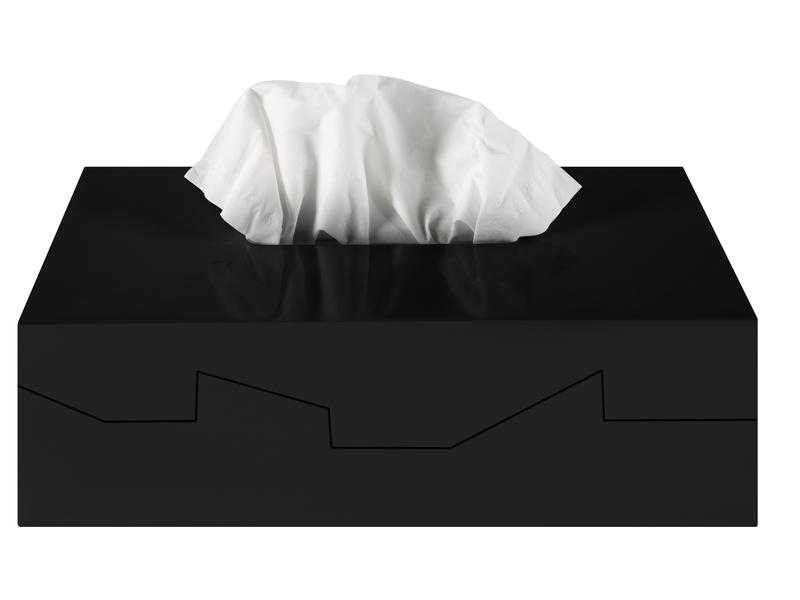 spirella Kosmetiktuchbox Silhouette Schwarz, Kunststoff
