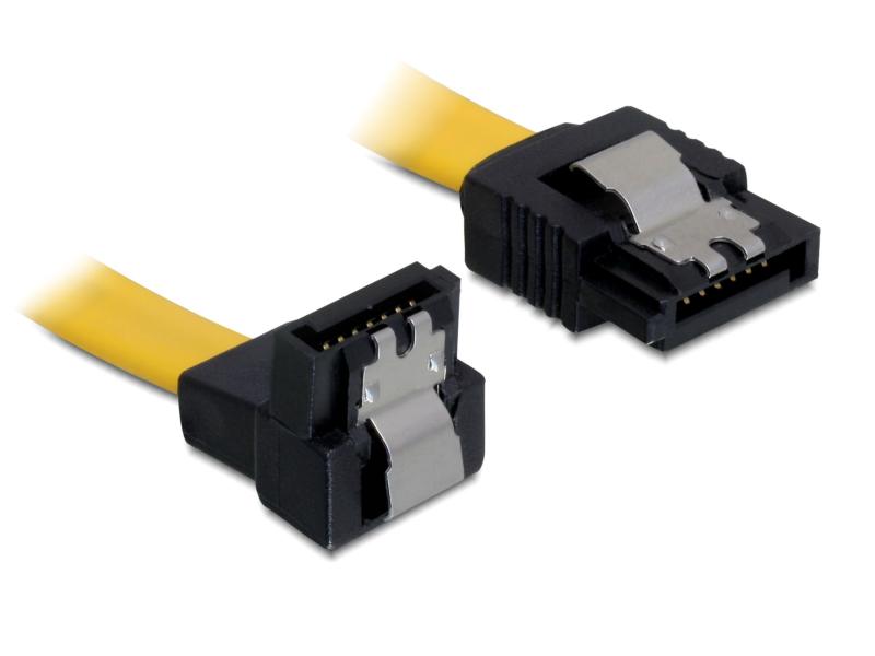 Delock SATA3-Kabel gelb, unten gewinkelt, 20 cm