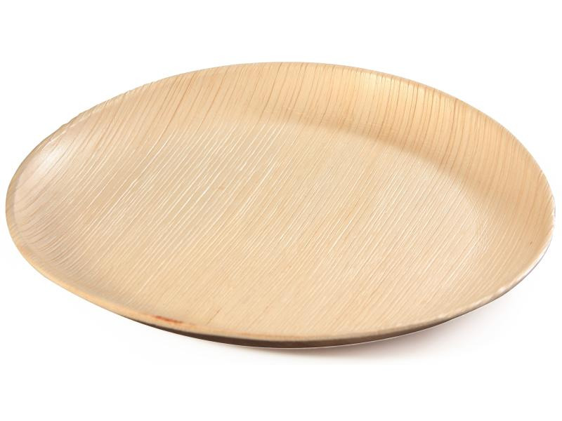 Sier Einwegteller Palm 25 cm, 20 Stück, Hellbraun