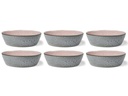Bitz Suppenschale 18 cm, 6 Stück, Grau/Hellpink
