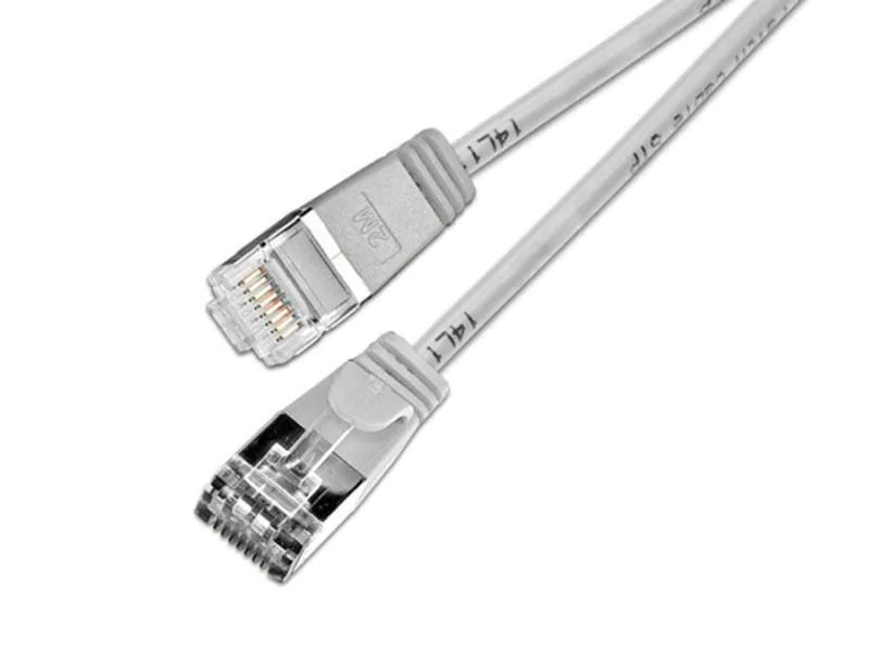 SLIM Slimpatchkabel RJ-45 - RJ-45, Cat 6, U/FTP, 0.15 m, Grau