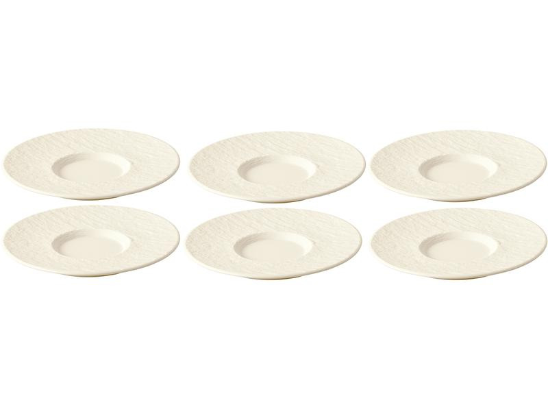 Villeroy &amp; Boch Untertasse Manufacture Rock 6 Stück, Crème/Weiss