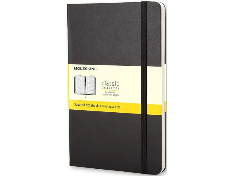 Moleskine Notizbuch Classic A5 Kariert, Schwarz, 240 Seiten