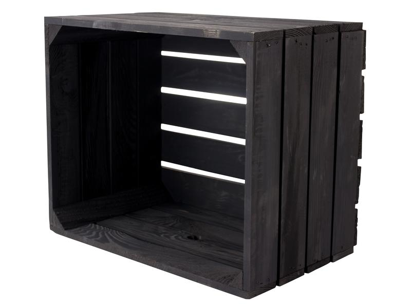 Holz Zollhaus Holzharasse Vintage Schwarz 40 x 50 cm
