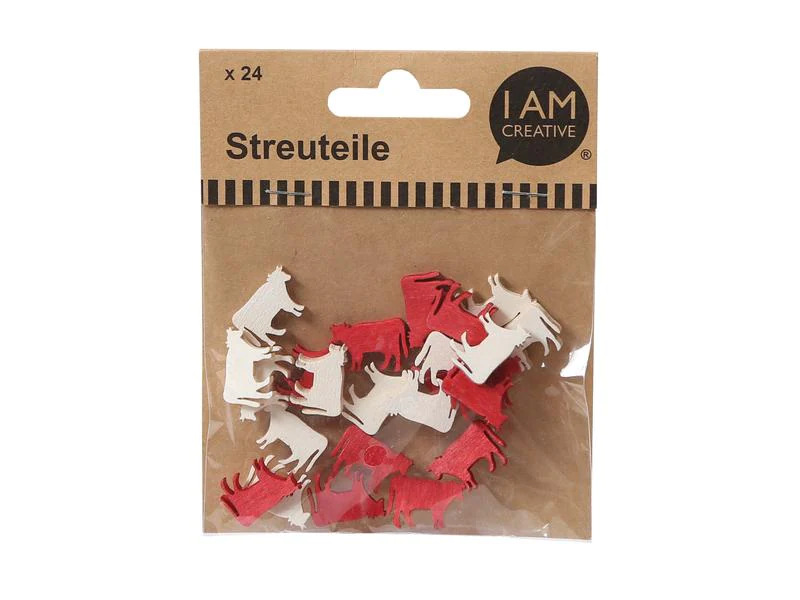 I AM CREATIVE Streudeko Kuh 2 cm 24 Stück