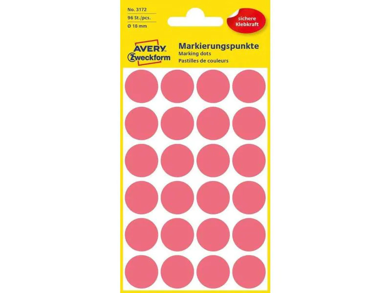 Avery Zweckform Klebepunkte 18 mm Neonrot