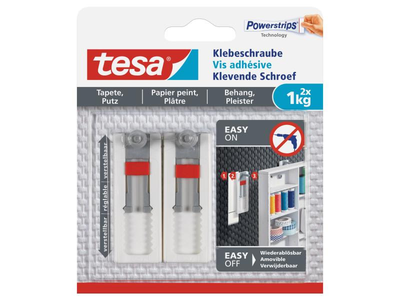 tesa Klebeschraube 1 kg für Tapeten + Putz, verstellbar