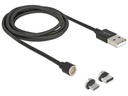 Delock USB-Kabel magnetisch 2in1 USB A - Micro-USB B/USB C 1.1 m