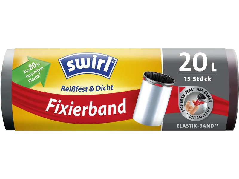 Swirl Müllbeutel Fixierband 20 l, 15 Stück