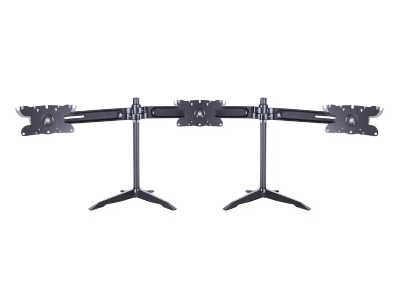Multibrackets Monitor-Standfuss Triple L bis 24 kg – Schwarz