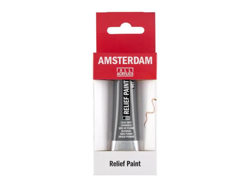 Amsterdam Acrylfarbe Reliefpaint 736 Bleigrau deckend, 20 ml