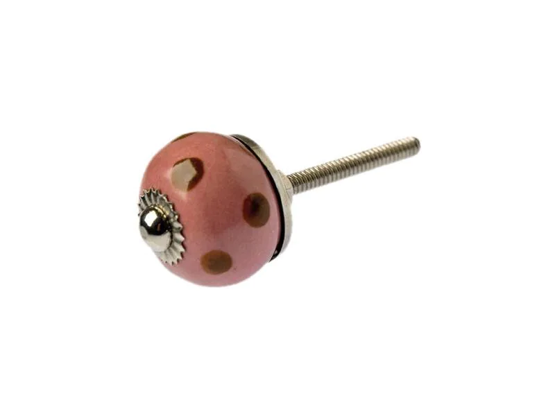 Tranquillo Möbelgriff handgemacht, Ø 2.7 cm, Rosa/Silber
