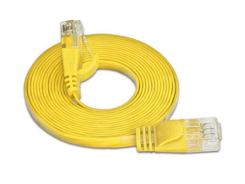 SLIM Slimpatchkabel RJ-45 - RJ-45, Cat 6, UTP, 0.5 m, Gelb