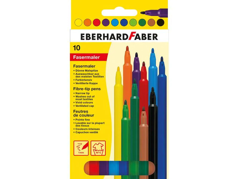 Eberhard Faber Filzstift Dünn, 10er Kartonetui