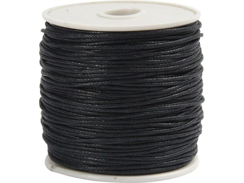 Creativ Company Baumwollband 1 mm, Schwarz, 40 m