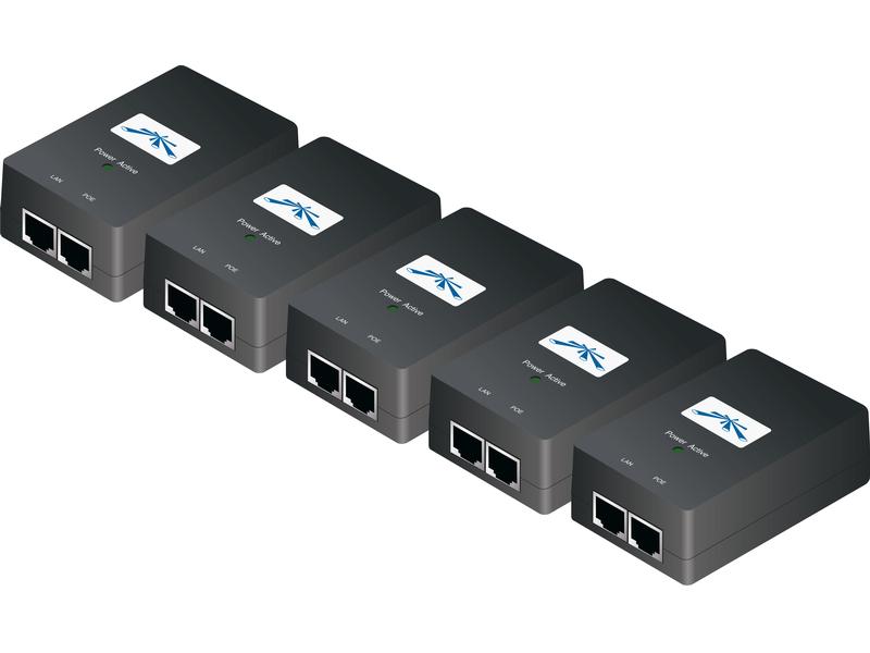 Ubiquiti PoE Injector POE-24-24W-5P 24 Volt GE passiv, 24 Watt, 5-Set